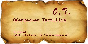 Ofenbecher Tertullia névjegykártya